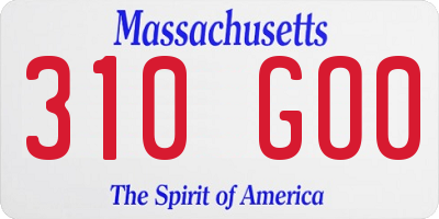 MA license plate 310GO0