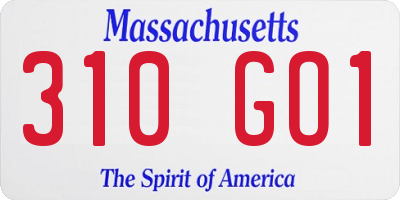 MA license plate 310GO1