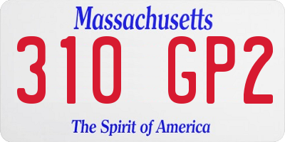 MA license plate 310GP2