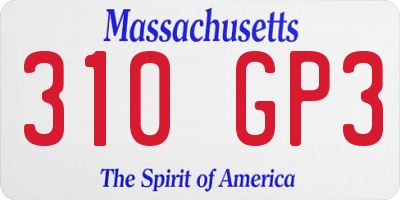 MA license plate 310GP3