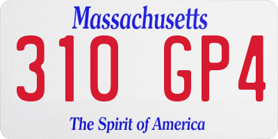 MA license plate 310GP4