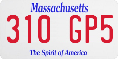 MA license plate 310GP5