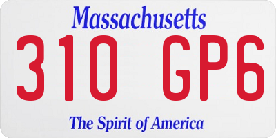 MA license plate 310GP6
