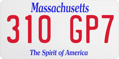 MA license plate 310GP7
