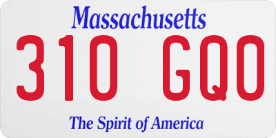 MA license plate 310GQ0