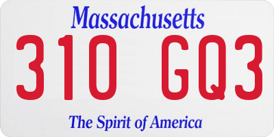 MA license plate 310GQ3