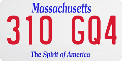 MA license plate 310GQ4