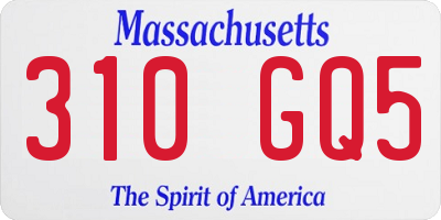 MA license plate 310GQ5