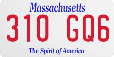 MA license plate 310GQ6