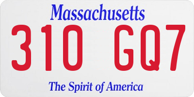 MA license plate 310GQ7