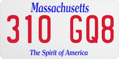 MA license plate 310GQ8