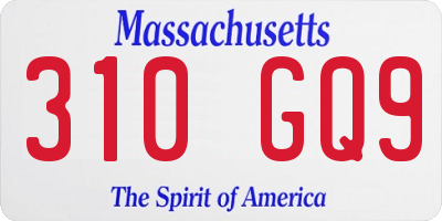 MA license plate 310GQ9