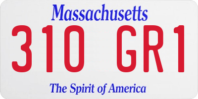 MA license plate 310GR1