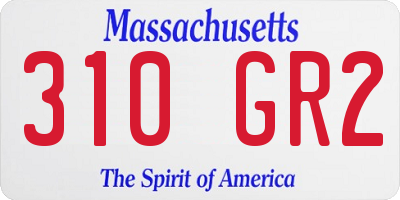 MA license plate 310GR2