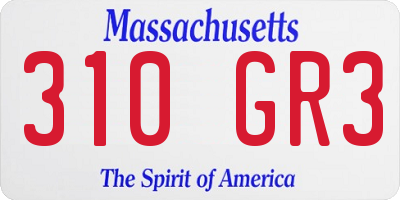 MA license plate 310GR3