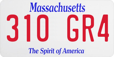 MA license plate 310GR4