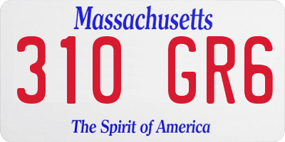 MA license plate 310GR6