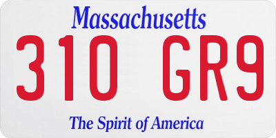 MA license plate 310GR9