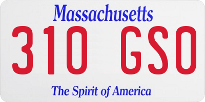 MA license plate 310GS0