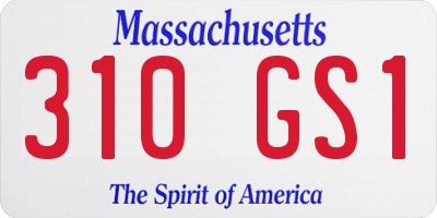MA license plate 310GS1