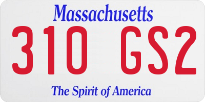 MA license plate 310GS2