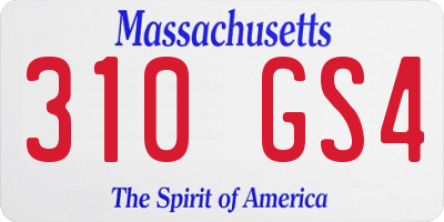 MA license plate 310GS4