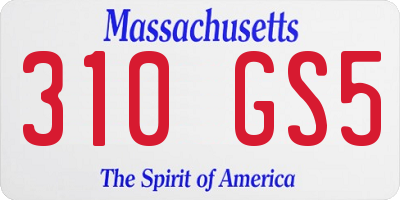 MA license plate 310GS5