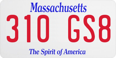 MA license plate 310GS8