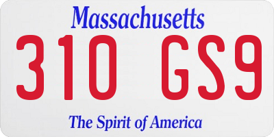 MA license plate 310GS9
