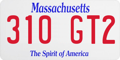 MA license plate 310GT2