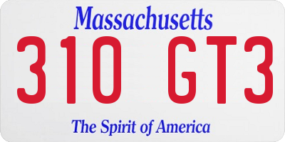 MA license plate 310GT3