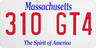 MA license plate 310GT4