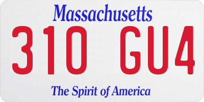 MA license plate 310GU4
