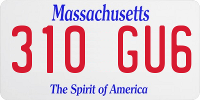 MA license plate 310GU6