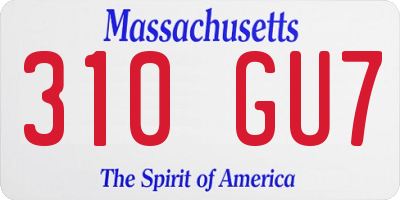 MA license plate 310GU7
