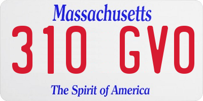 MA license plate 310GV0