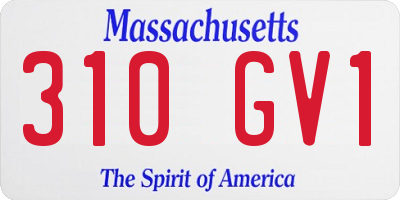 MA license plate 310GV1
