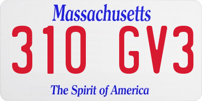 MA license plate 310GV3
