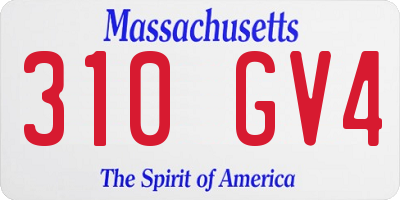 MA license plate 310GV4