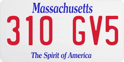 MA license plate 310GV5