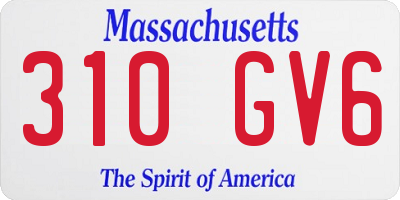 MA license plate 310GV6