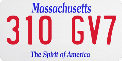 MA license plate 310GV7