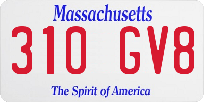 MA license plate 310GV8