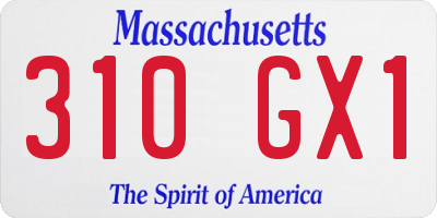 MA license plate 310GX1