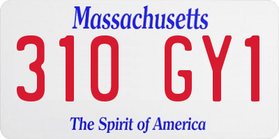 MA license plate 310GY1
