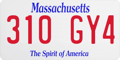 MA license plate 310GY4