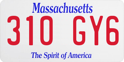 MA license plate 310GY6
