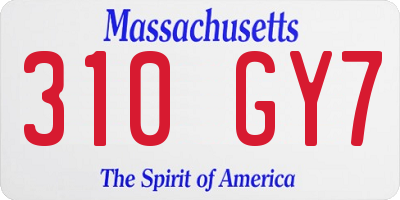 MA license plate 310GY7