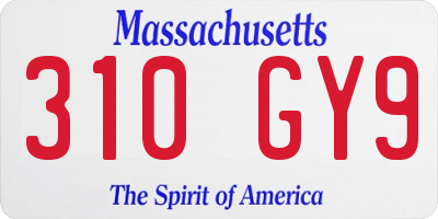 MA license plate 310GY9