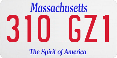 MA license plate 310GZ1